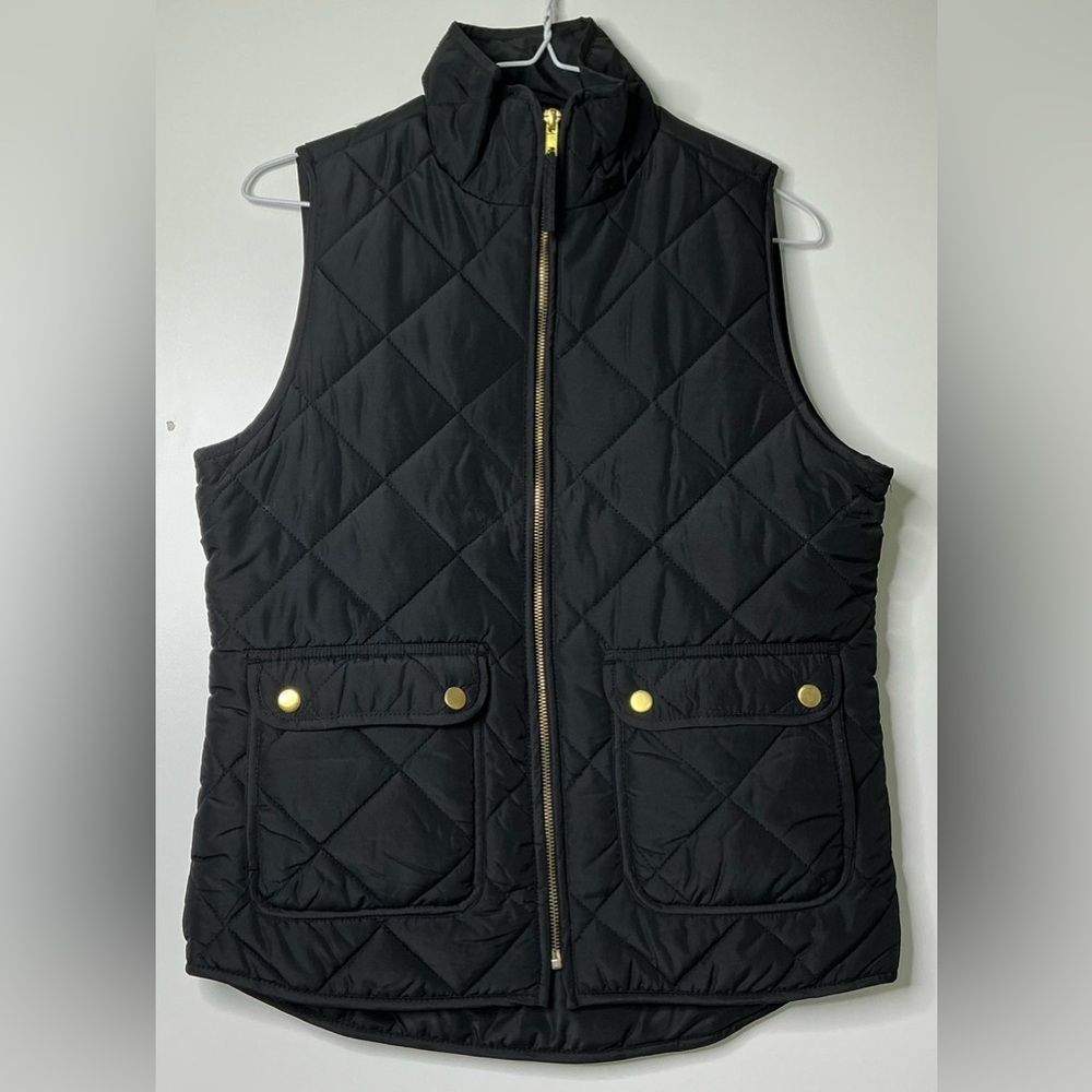 Francesca's Blue Rain Quinn Quilted Puffer Vest in Women’s Size S/M  Black